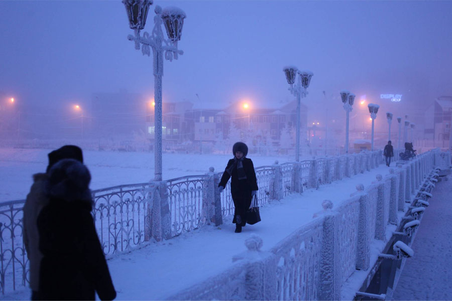 Puente congelado en la ciudad de Yakutsk, en Rusia. AMOS CHAPPLE GETTY