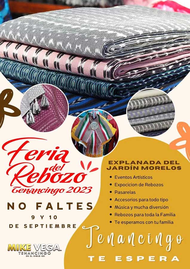 Todo listo para la “Feria del Rebozo” en Tenancingo