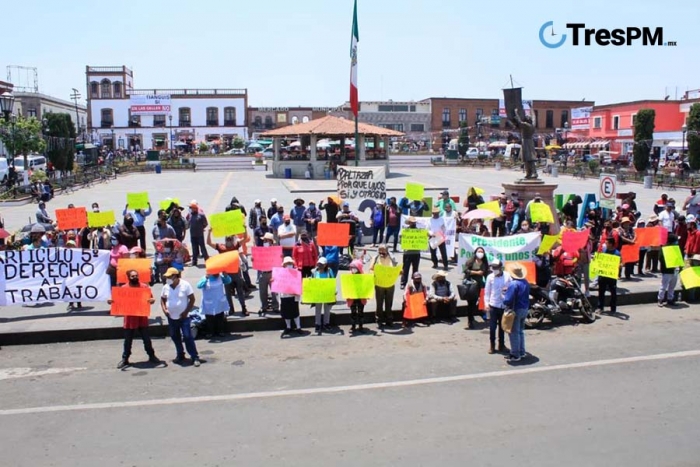 Tianguistas de Santiago Tianguistenco piden que se les permita reinstalarse