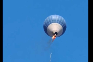 Se incendia globo aerostático en pleno vuelo en Teotihuacán; muere pasajero