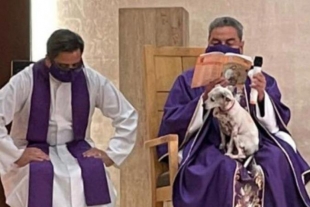 Sacerdote oficia misa junto a su perro en Torreón
