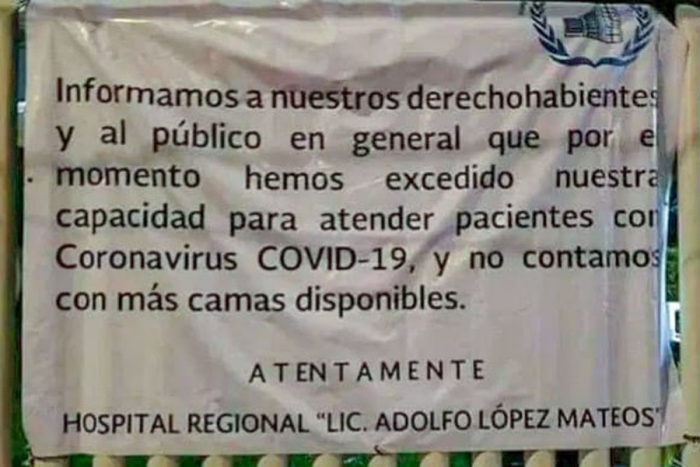 Cerca de su límite capacidad hospitalaria para atención de COVID-19 en Toluca