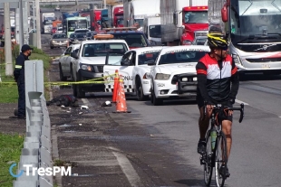 Muere motociclista sobre la México-Toluca, a la altura de La Marquesa