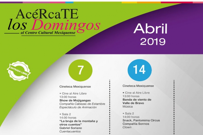 Teatro, arte, danza y música, todos los domingos de abril en el Centro Cultural Mexiquense