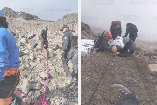 Policía de Alta Montaña rescata a dos personas lesionadas en el volcán Iztaccíhuatl