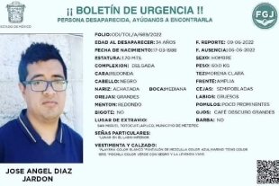 Familiares y amigos continúan la búsqueda de Ángel Díaz, desaparecido en Metepec