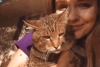 ¡CONMOVEDOR! Mujer acaricia por primera vez al gatito callejero que cuidó durante un año