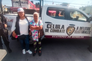 Célula de Combate a Delitos Electorales de Ecatepec detiene a dos mujeres por acarreo de votantes a favor de candidata del PRI