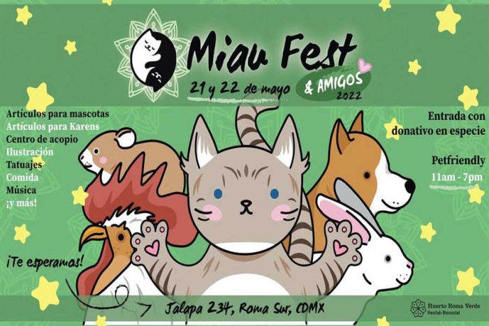 Ya viene el Miau Fest, 2022, un evento en apoyo a los michis de CDMX