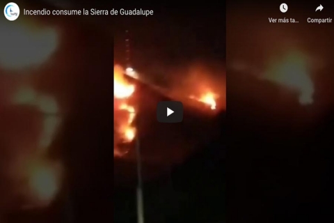 Incendio consume la Sierra de Guadalupe