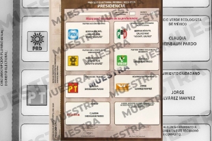 Muestra de boleta para las elecciones  presidenciales 2024