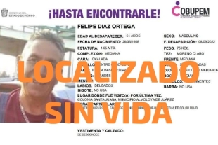 Localizan sin vida a Felipe Díaz en Cuautitlán Izcalli