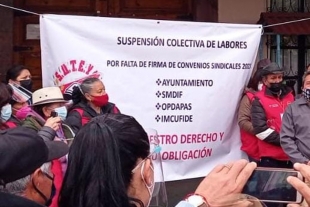 Paran labores trabajadores del SUTEYM por falta de apoyos económicos