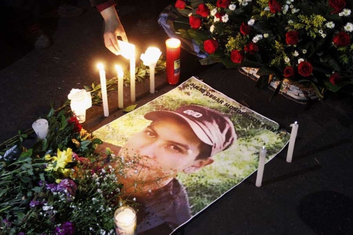 Altar en honor de Julio César Mondragón en Ciudad de México. Foto: Isaac Esquivel / Cuartoscuro.