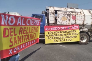 Bloquean carretera Toluca-Naucalpan para evitar cierre de relleno sanitario en San Miguel Mimiapan