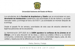 Anuncian reactivación de actividades en Facultad de Arquitectura