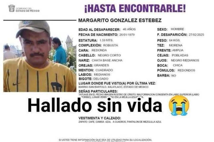 Hasta el momento, ni las autoridades locales ni las estatales han brindado detalles sobre el estado en el que fue encontrado el cuerpo