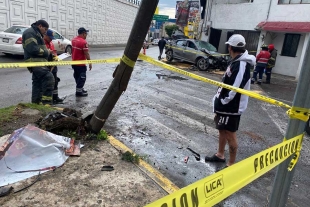 El sitio quedó acordonado ya que derribó un poste de teléfonos