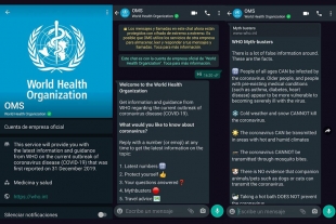 OMS y Whatsapp habilitan número para contestar preguntas sobre coronavirus