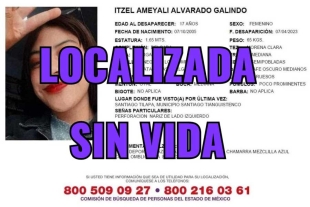 Localizan sin vida en Xalatlaco a Ameyali