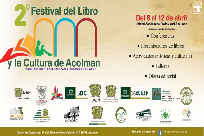 UAEM realizará Festival del Libro y la Cultura en Acolman