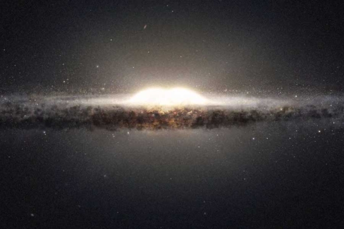 Lo que se creía un agujero negro supermasivo a la fuga es una galaxia bulbo vista de canto
