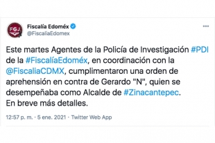 Detienen al alcalde de Zinacantepec por intento de asesinato de un regidor