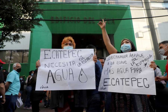 Protestan habitantes de Ecatepec por reducción de agua