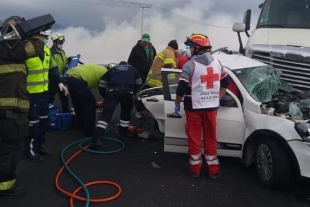 Tres personas lesionadas deja impactante accidente en Lerma