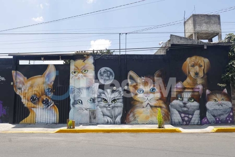 Mural de perros y gatos