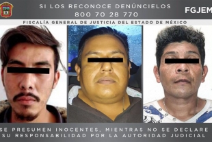 Elementos de la FGJEM detienen a tres presuntos homicidas