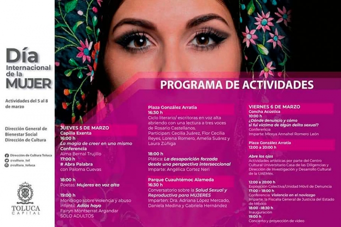 Prepara Toluca actividades para el Día Internacional de la Mujer