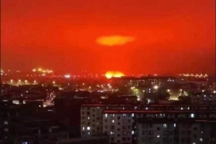 Un cielo rojo provoca pánico a habitantes de Zhoushan, China