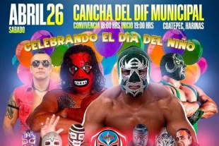 La cartelera también incluye una lucha de parejas femenil protagonizada por Aura y Lyly Star frente a Cristal Acero y Neftis