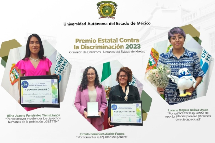 Integrantes de la comunidad UAEMéx reconocidas por su contribución contra la discriminación
