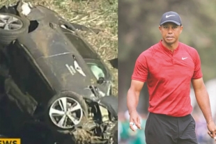 Hospitalizan a Tiger Woods por accidente automovilístico