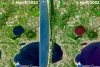 Captan desde el espacio cómo un lago italiano se tiñó de color rojo