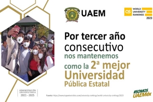 Por tercer año consecutivo, se posiciona UAEMéx como segunda mejor universidad estatal: QS