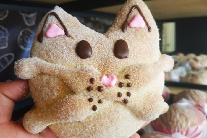 ¡La combinación perfecta! Llega el pan de muerto con cara de gato