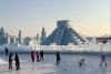 Pirámide de Kukulkán hecha de hielo es exhibida en Festival de Nieve de China