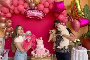 ¡Con vestido y toda la cosa! Celebran fiesta de XV años a su perrita