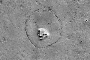 Descubren la silueta de la cara de un oso en Marte