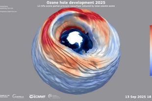 El CAMS recordó que las fluctuaciones tanto en el tamaño como en la duración del agujero de ozono son normales