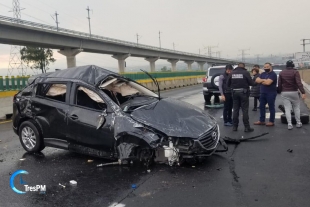 Cinturón de seguridad salvo la vida a un conductor en la autopista Lerma-La Marquesa