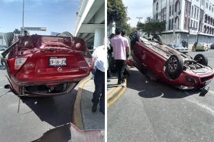 Dos lesionados por volcadura en Paseo Tollocan