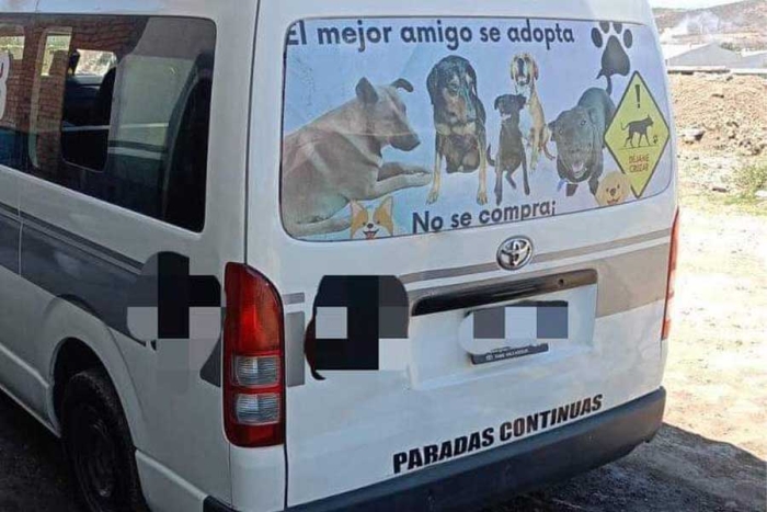 El mismo hombre promueve la adopción de lomitos a través de una estampa 