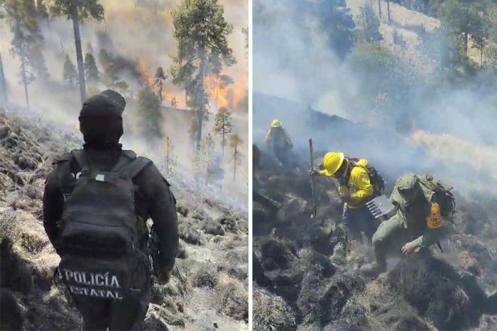 El clima, los fuertes vientos y la dificultad del terreno complican los trabajos de los brigadistas de distintas instituciones