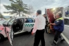 Taxi se impacta contra puente en la vía Acambay-Atlacomulco