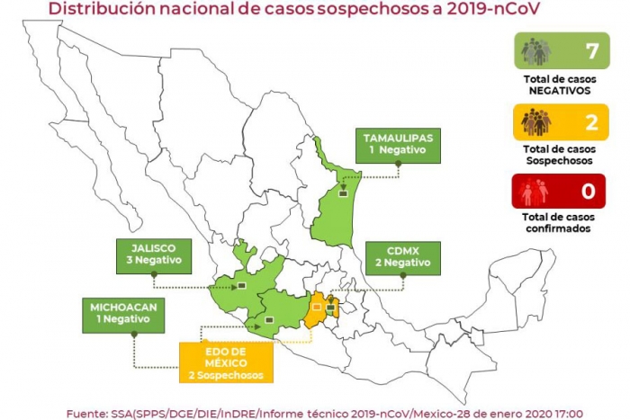 Detectan dos posibles casos de Coronavirus en Edomex