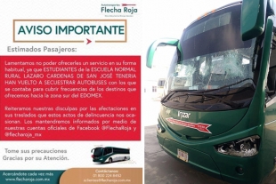 Robo de autobuses afecta a usuarios de la zona de Tenancingo